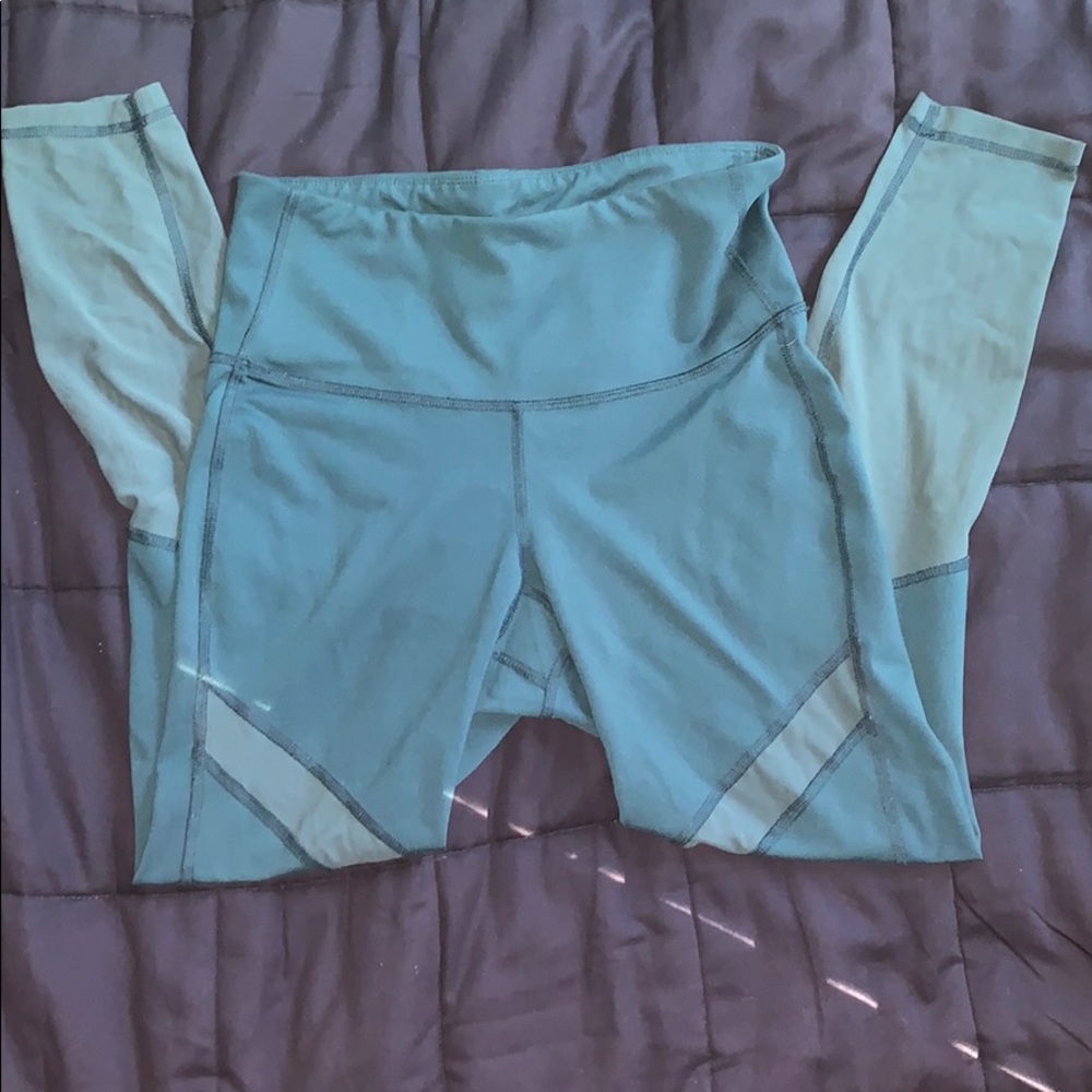 Dark Teal Workout Leggings with Mesh